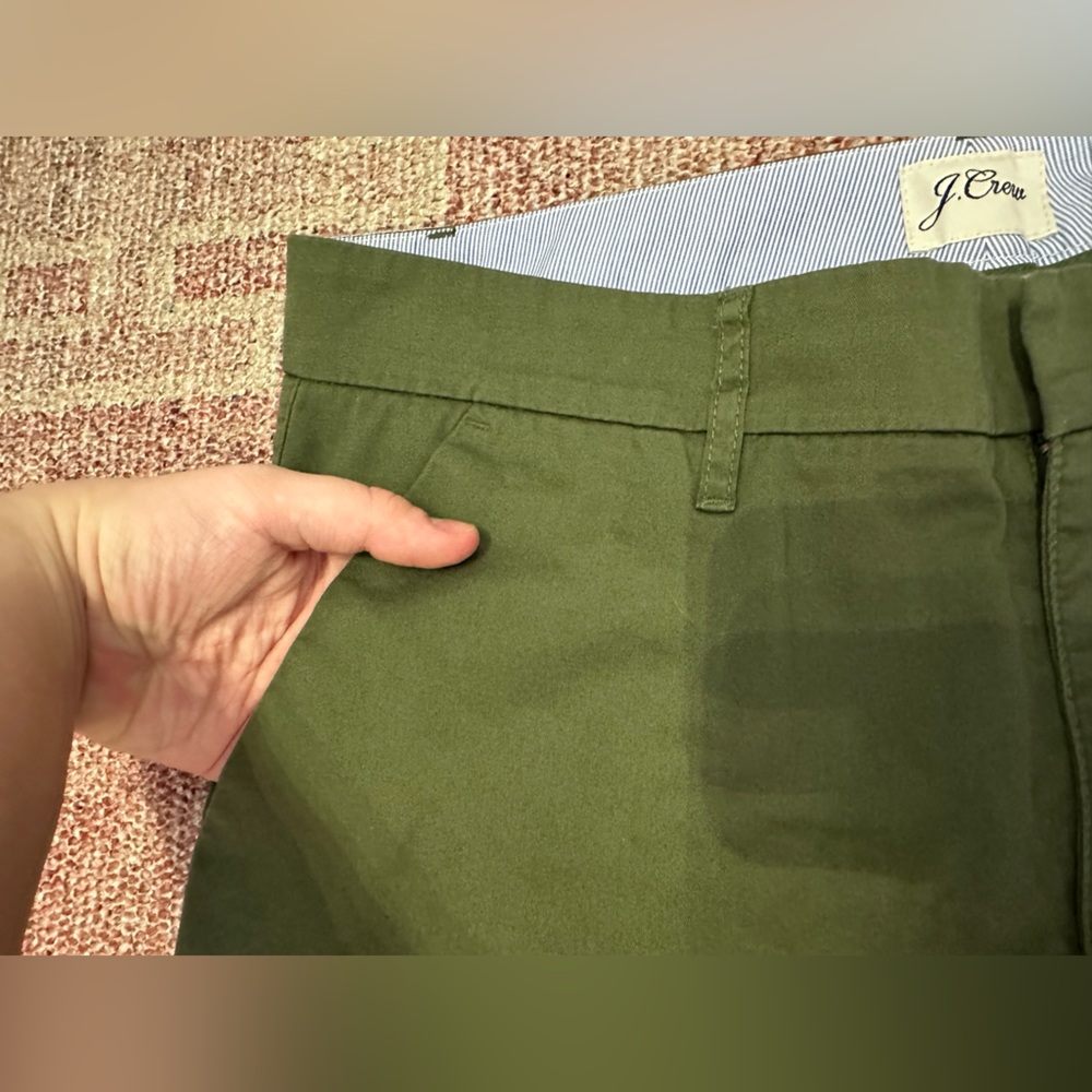 J Crew Slim Boyfriend chino 28 Green cotton khakis ankle - Picture 5 of 8